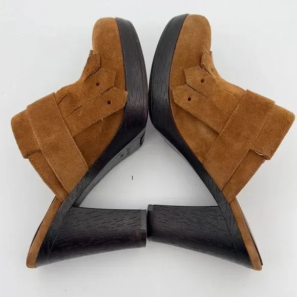 UNISA CLOG HEELS WOMEN’s 6.5 Camel Brown Western - Picture 4 of 8